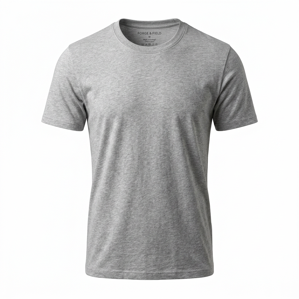 Men's Casual Grey Round Neck Tee
